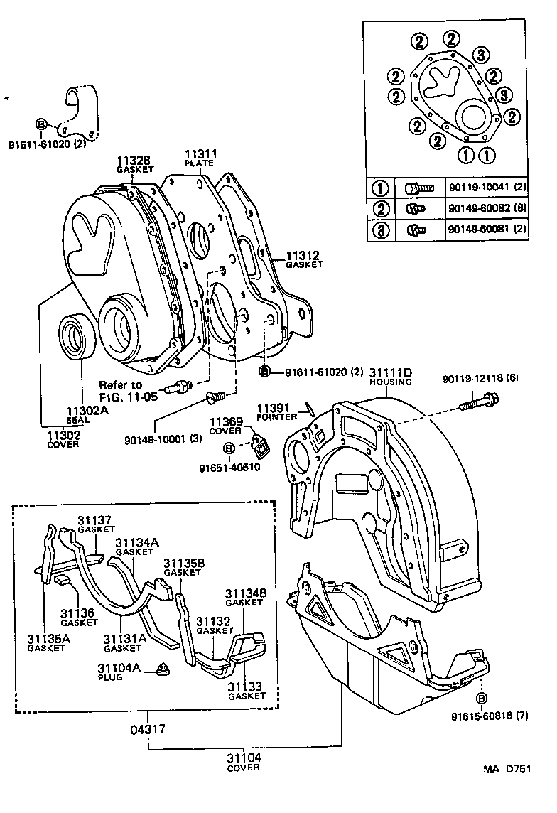  LAND CRUISER 70 |  TIMING GEAR COVER REAR END PLATE