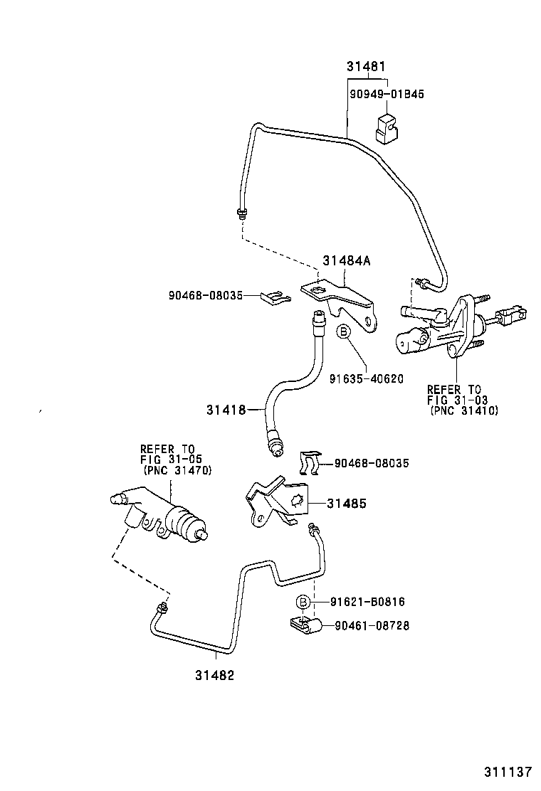  YARIS FRP |  CLUTCH PEDAL FLEXIBLE HOSE