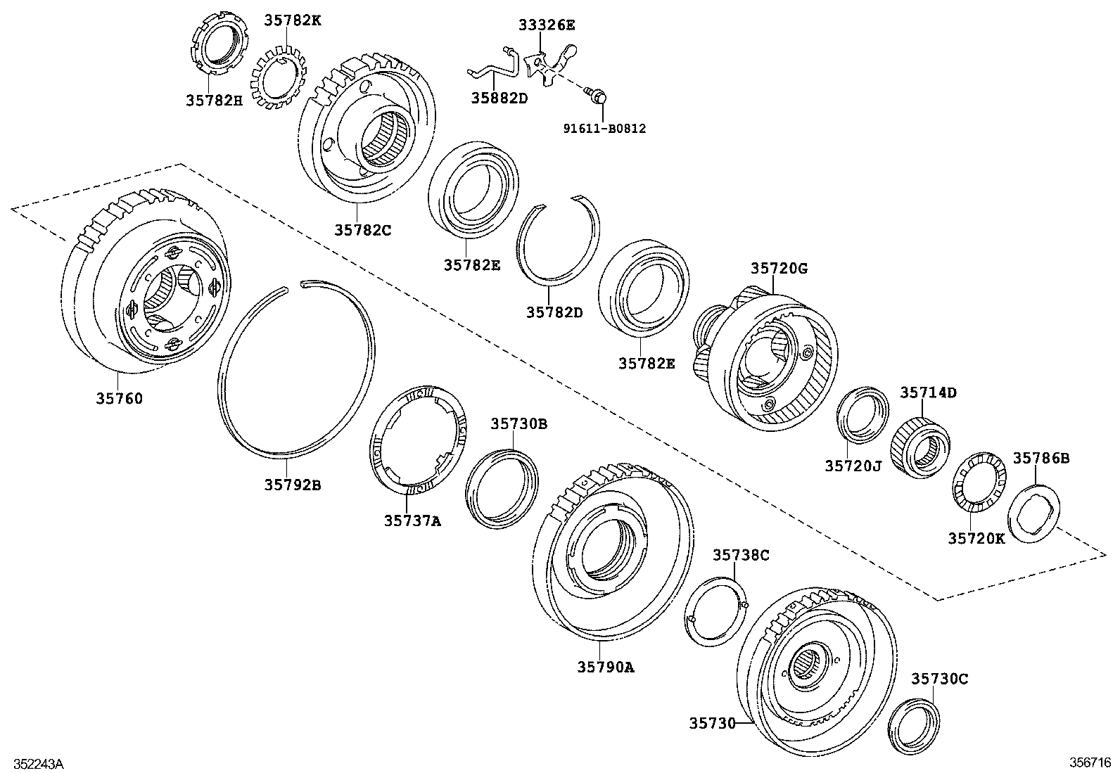  SCION XA |  PLANETARY GEAR REVERSE PISTON COUNTER GEAR ATM