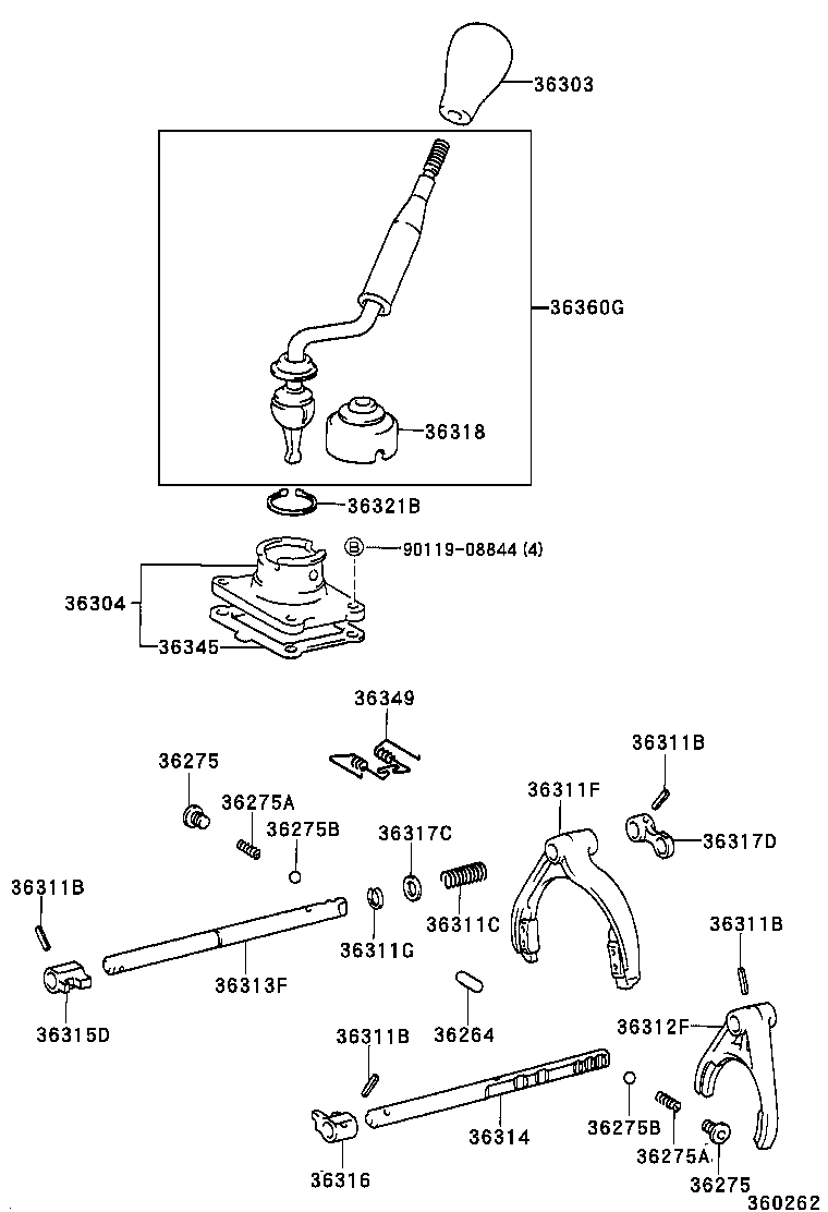  4RUNNER |  TRANSFER LEVER SHIFT ROD