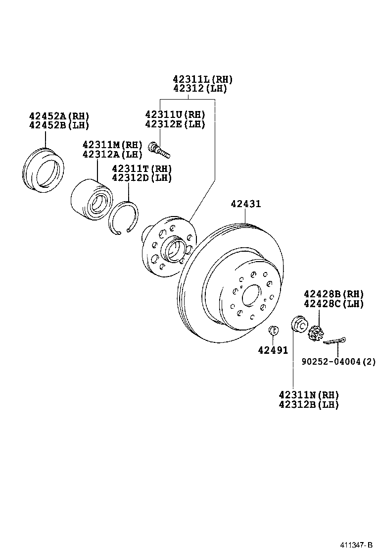  SC430 |  REAR AXLE SHAFT HUB