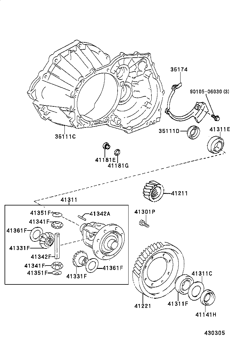  ES300 |  FRONT AXLE HOUSING DIFFERENTIAL