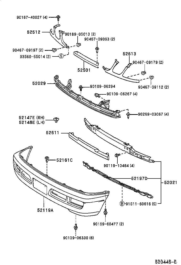  LX470 |  FRONT BUMPER BUMPER STAY