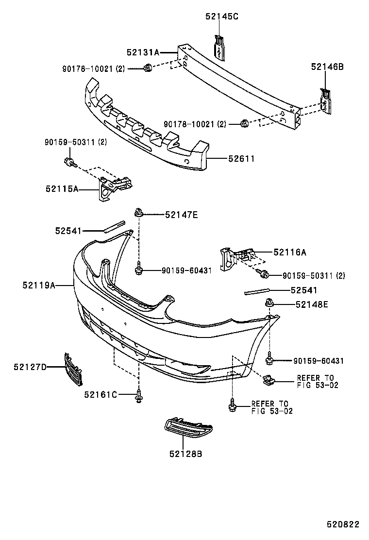 TOYOTA COROLLA MATRIX NAPZZE130LDEMDKA BODY FRONT BUMPER BUMPER