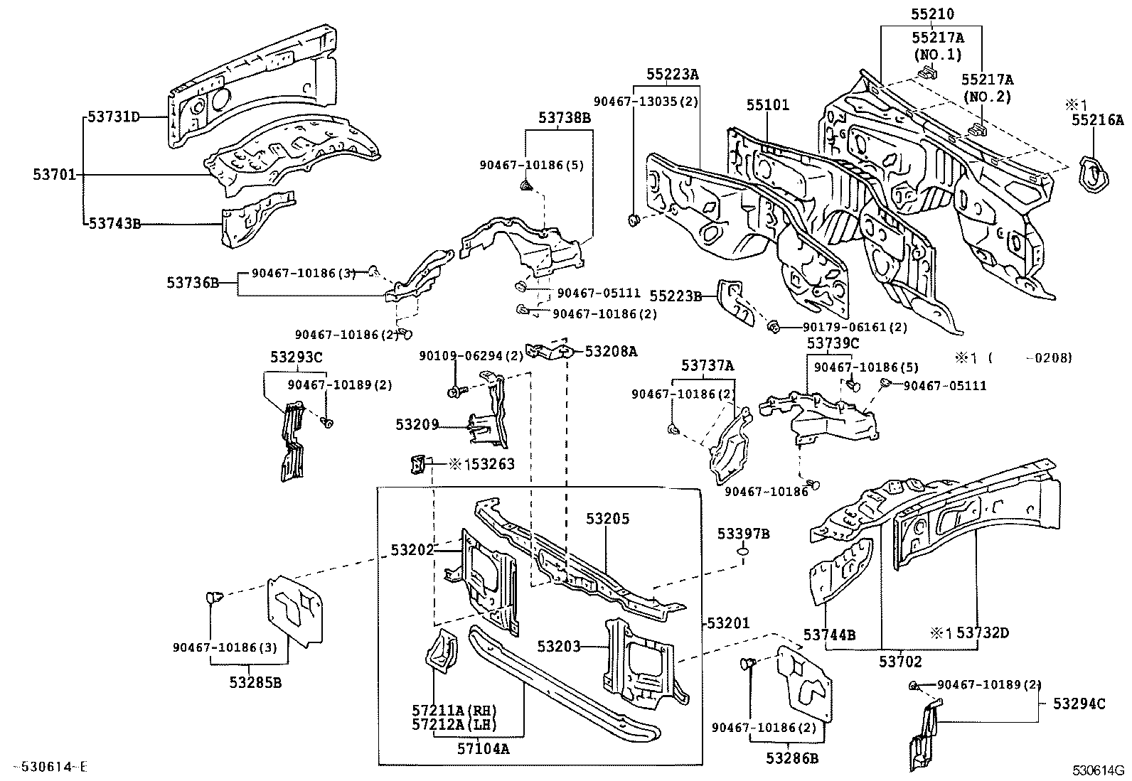  LX470 |  FRONT FENDER APRON DASH PANEL