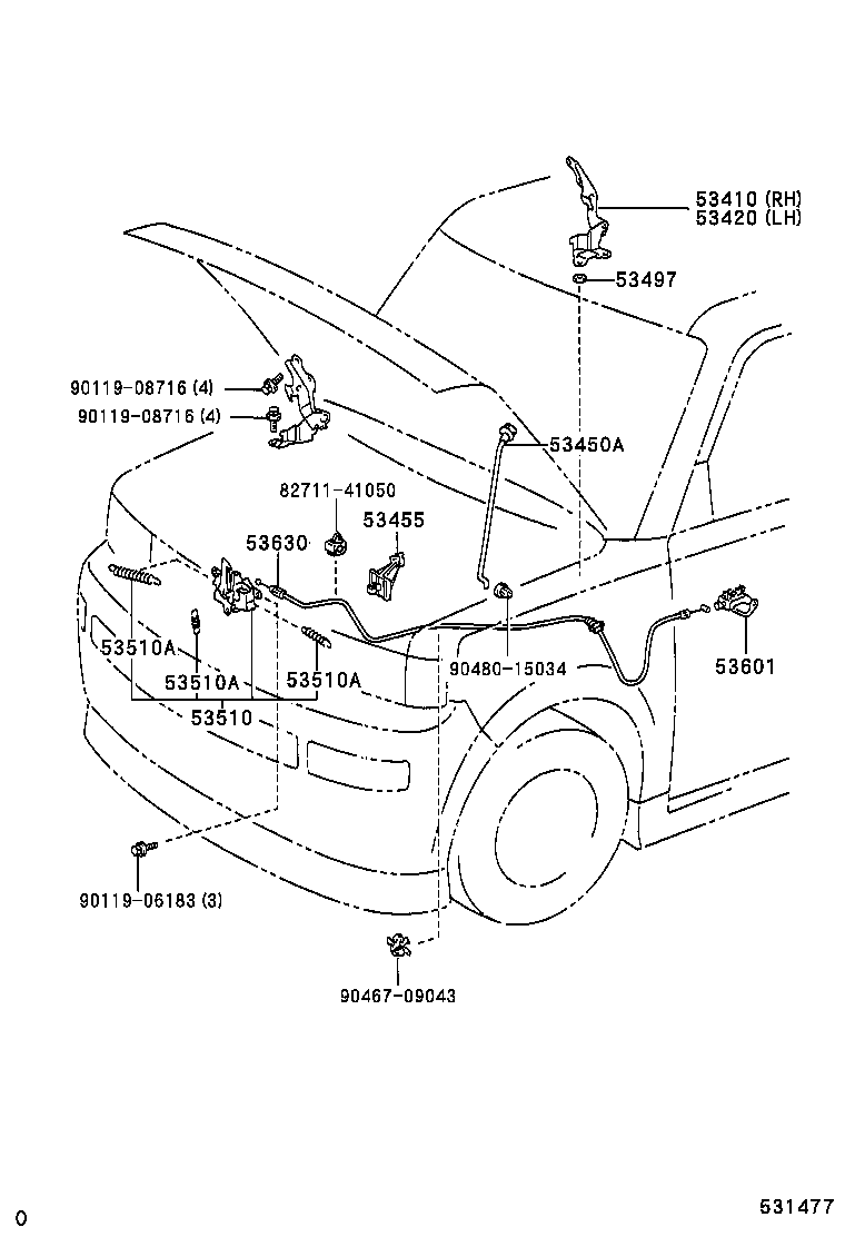  SCION XB |  HOOD LOCK HINGE