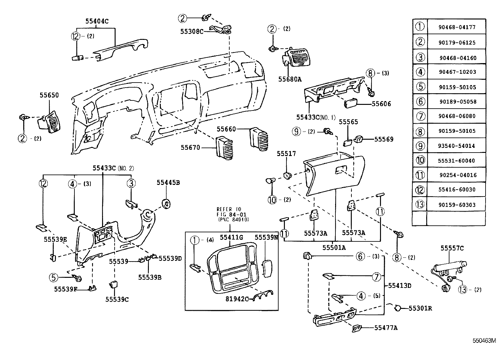  LAND CRUISER 100 |  INSTRUMENT PANEL GLOVE COMPARTMENT