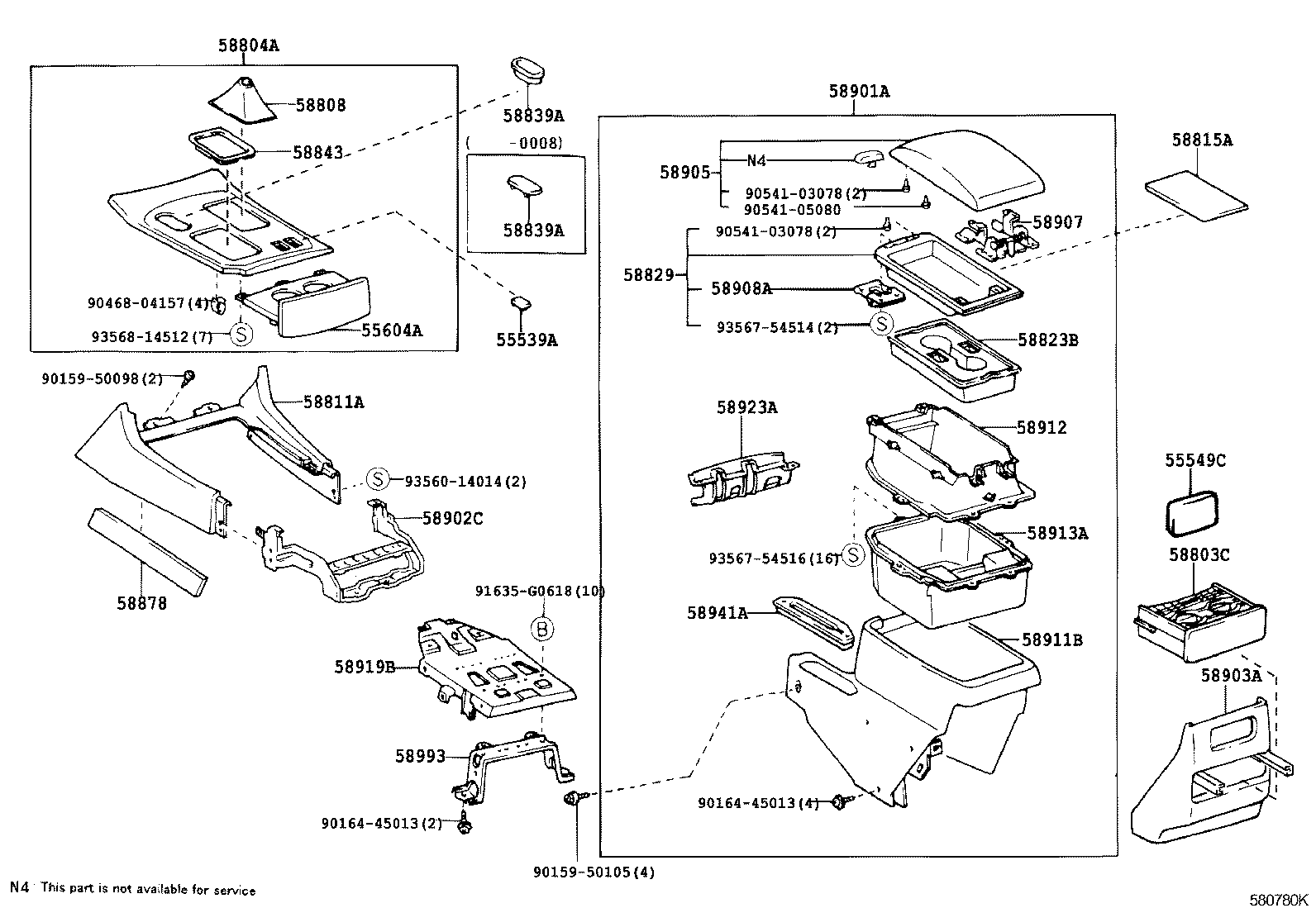  LAND CRUISER 100 |  CONSOLE BOX BRACKET