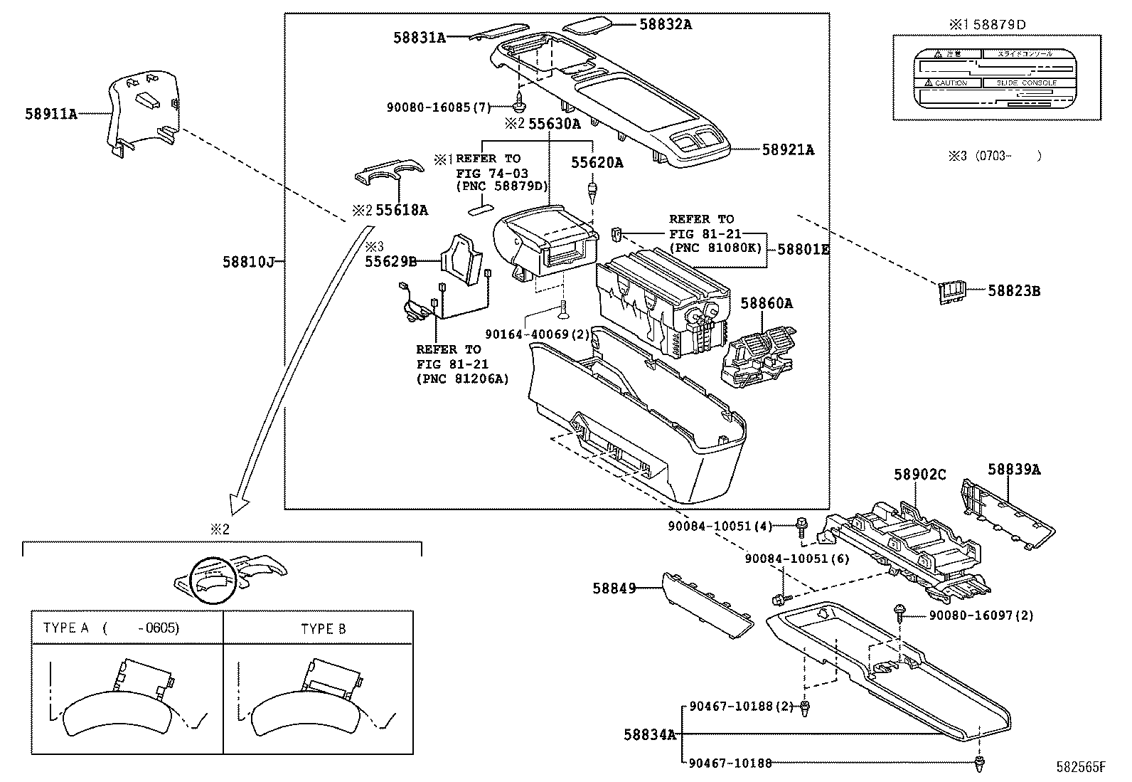  RX330 350 NAP |  CONSOLE BOX BRACKET