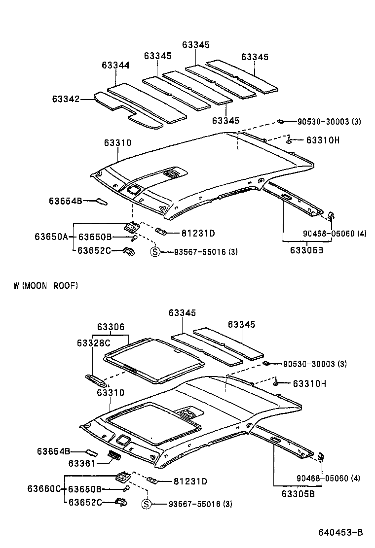  RX300 |  ROOF HEADLINING SILENCER PAD