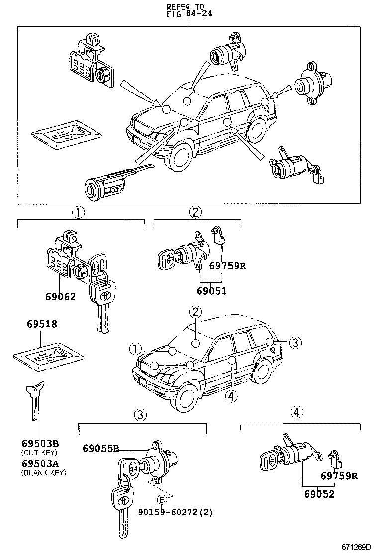  LX470 |  LOCK CYLINDER SET