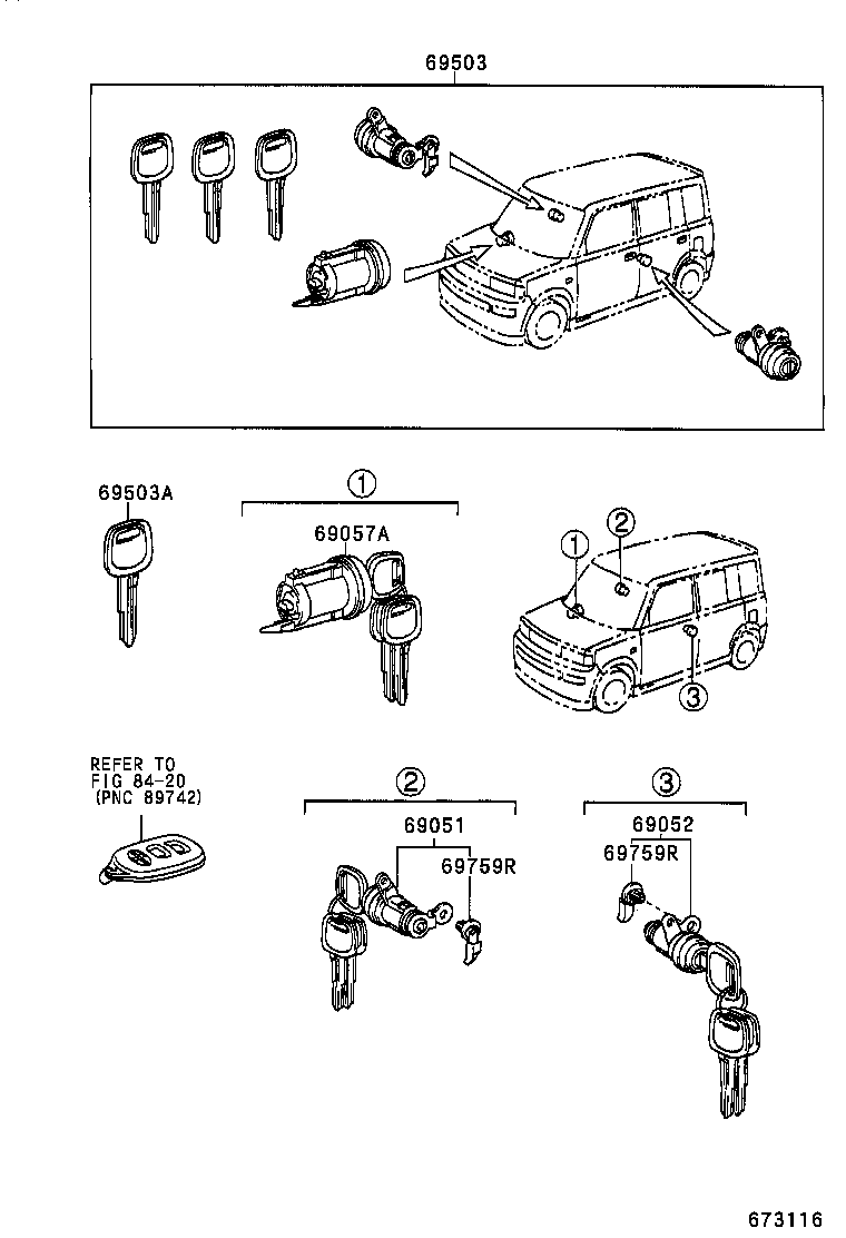  SCION XB |  LOCK CYLINDER SET