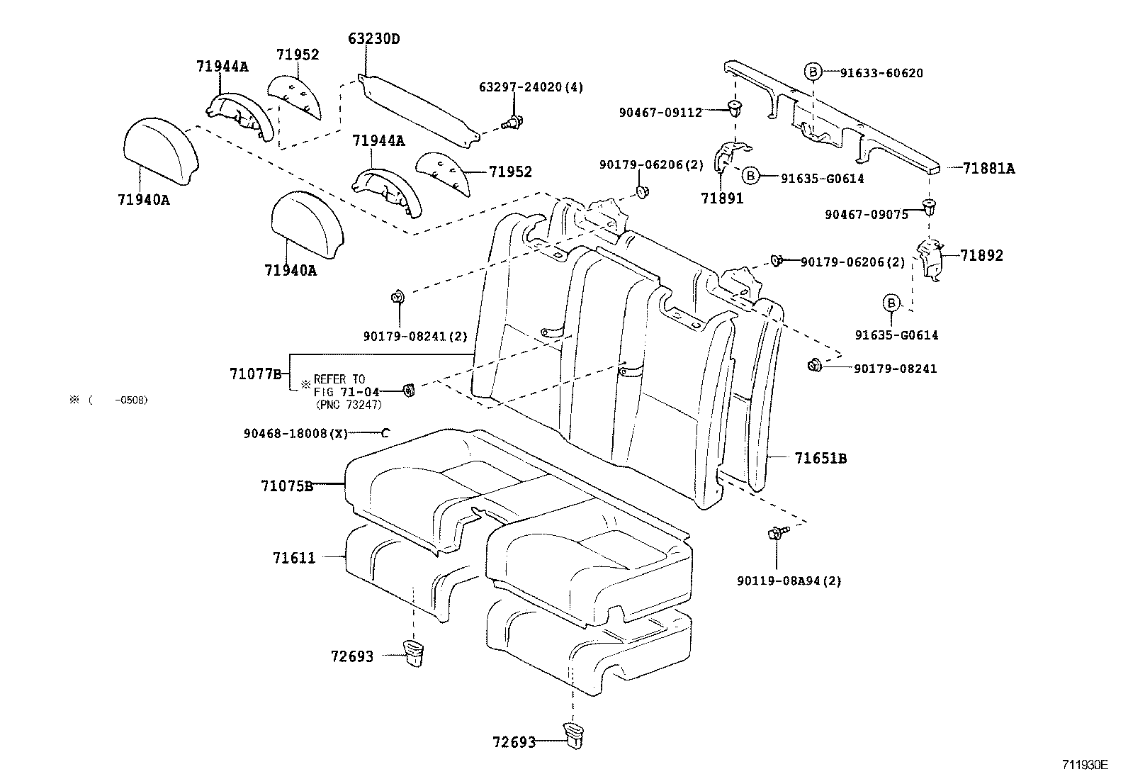  SC430 |  REAR SEAT SEAT TRACK