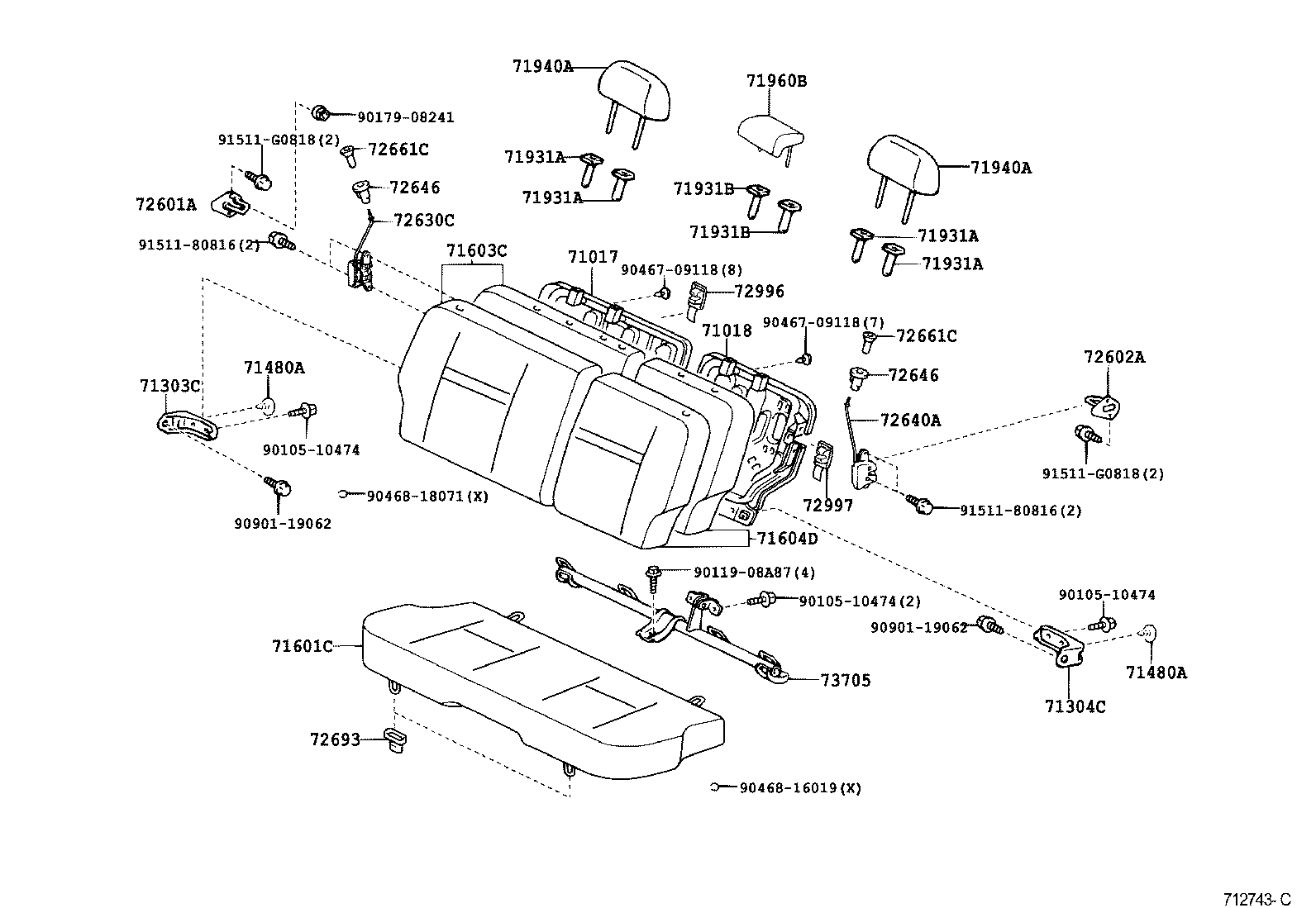  SCION XB |  REAR SEAT SEAT TRACK