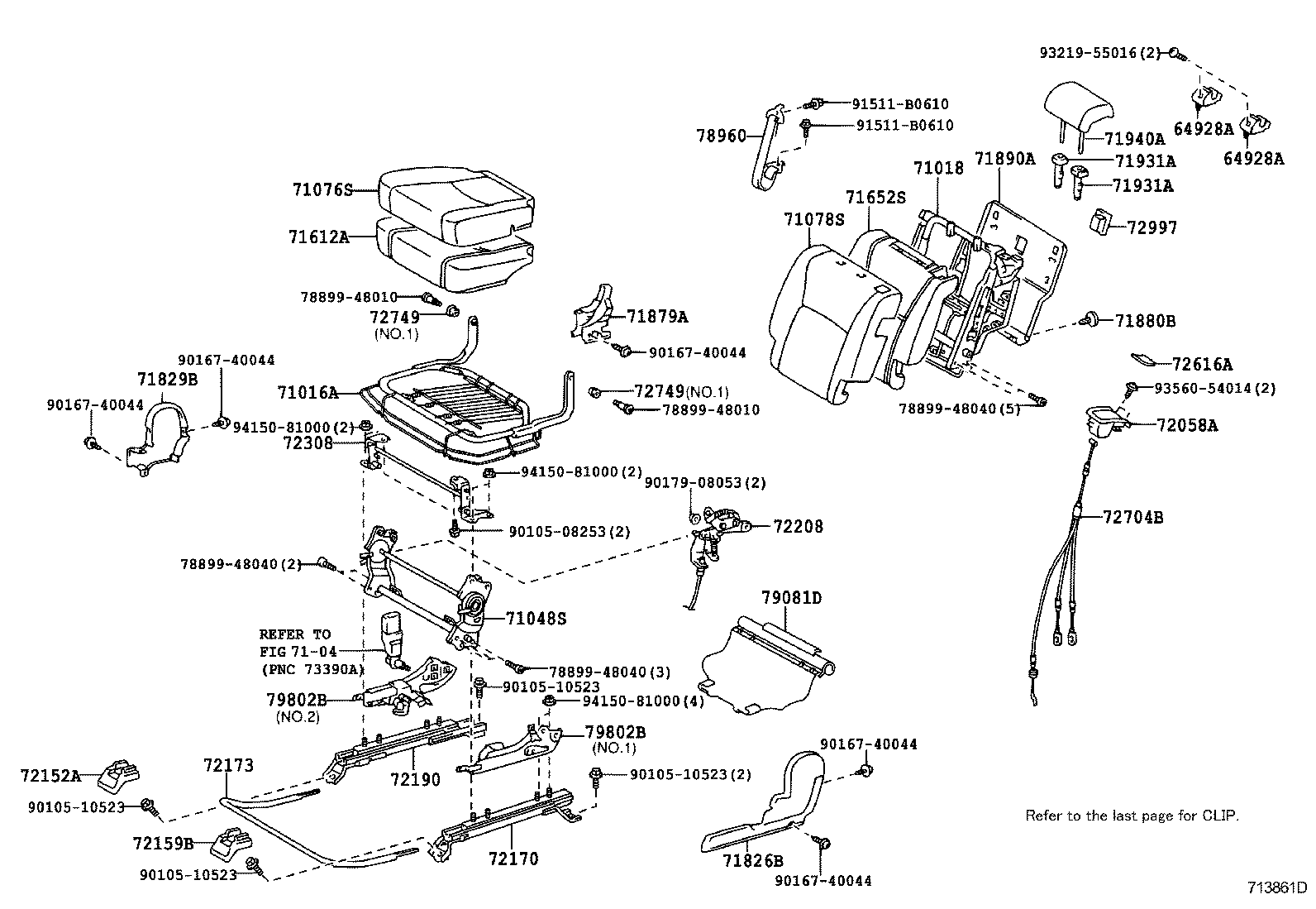  HIGHLANDER HV |  REAR SEAT SEAT TRACK
