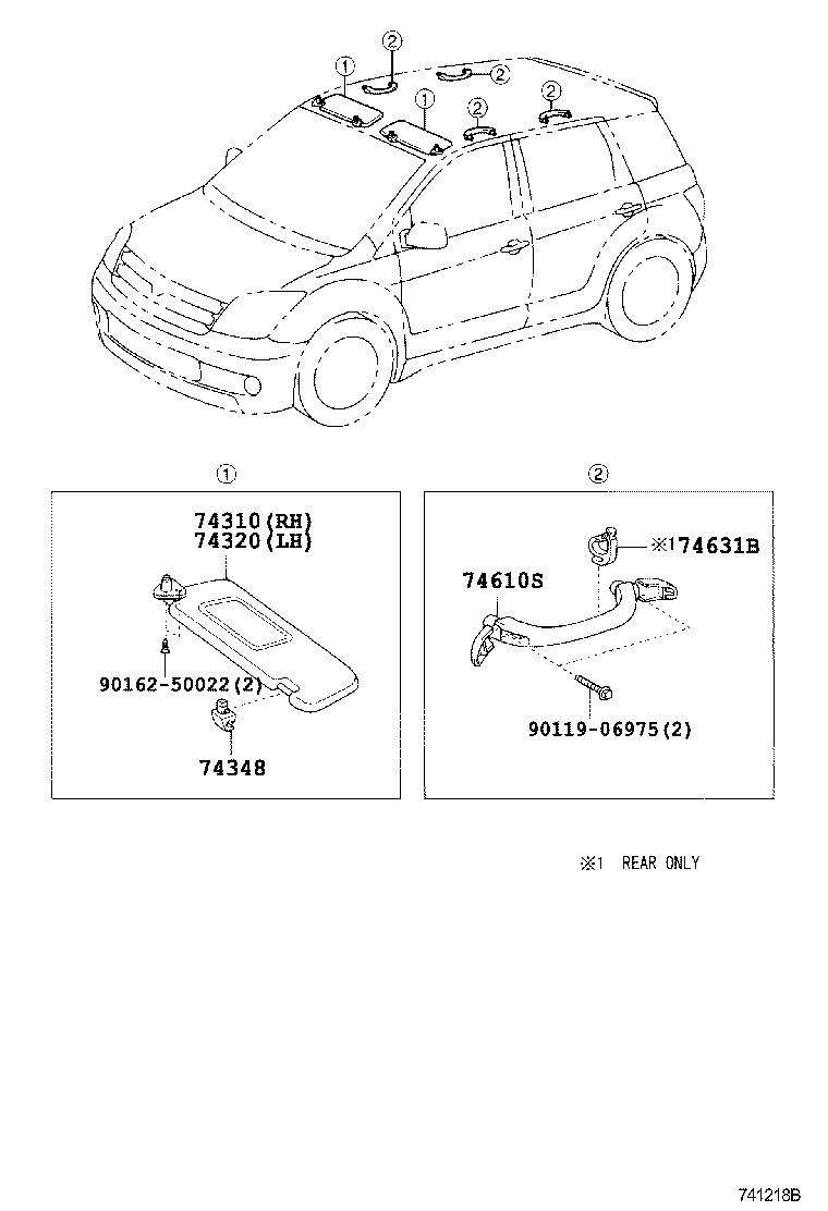  SCION XA |  ARMREST VISOR