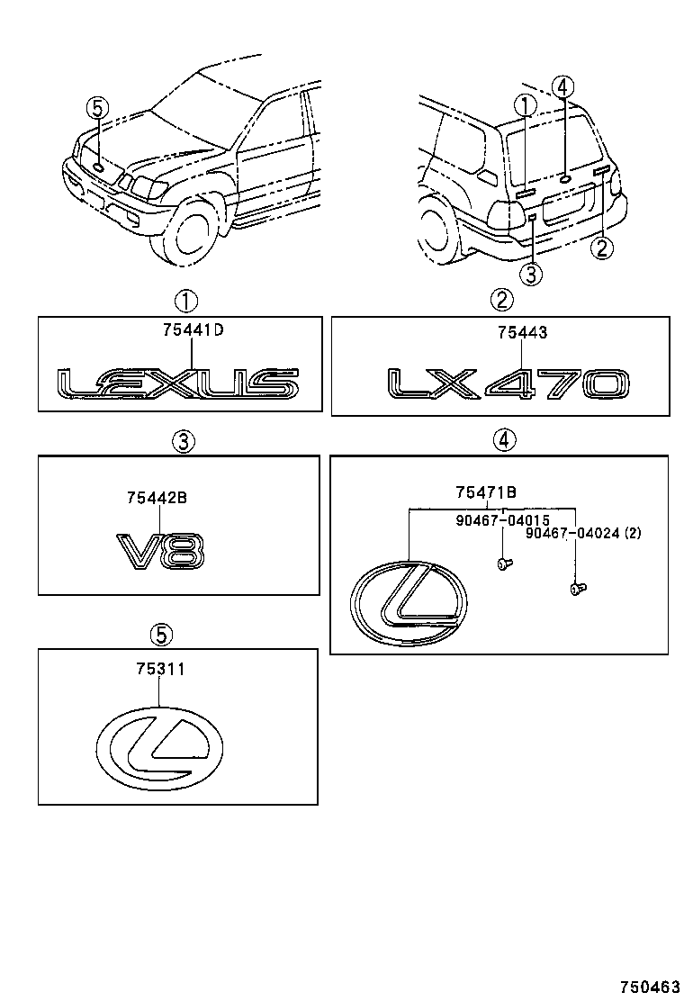  LX470 |  EMBLEM NAME PLATE