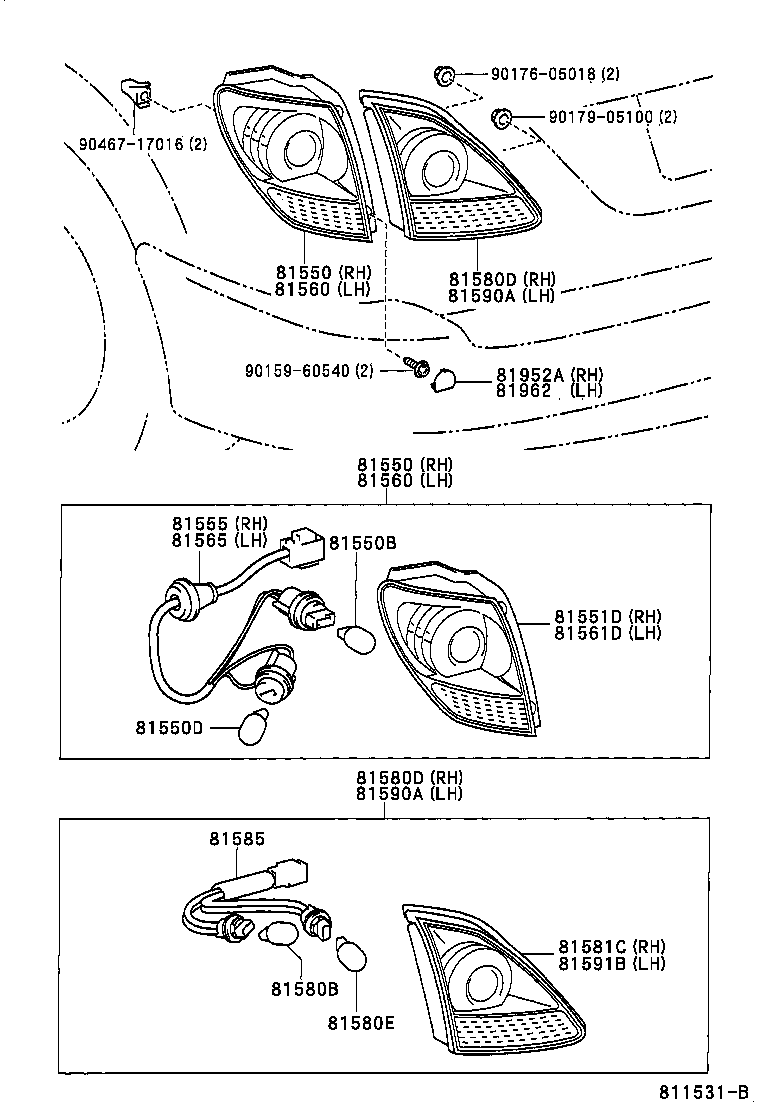  RX300 |  REAR COMBINATION LAMP