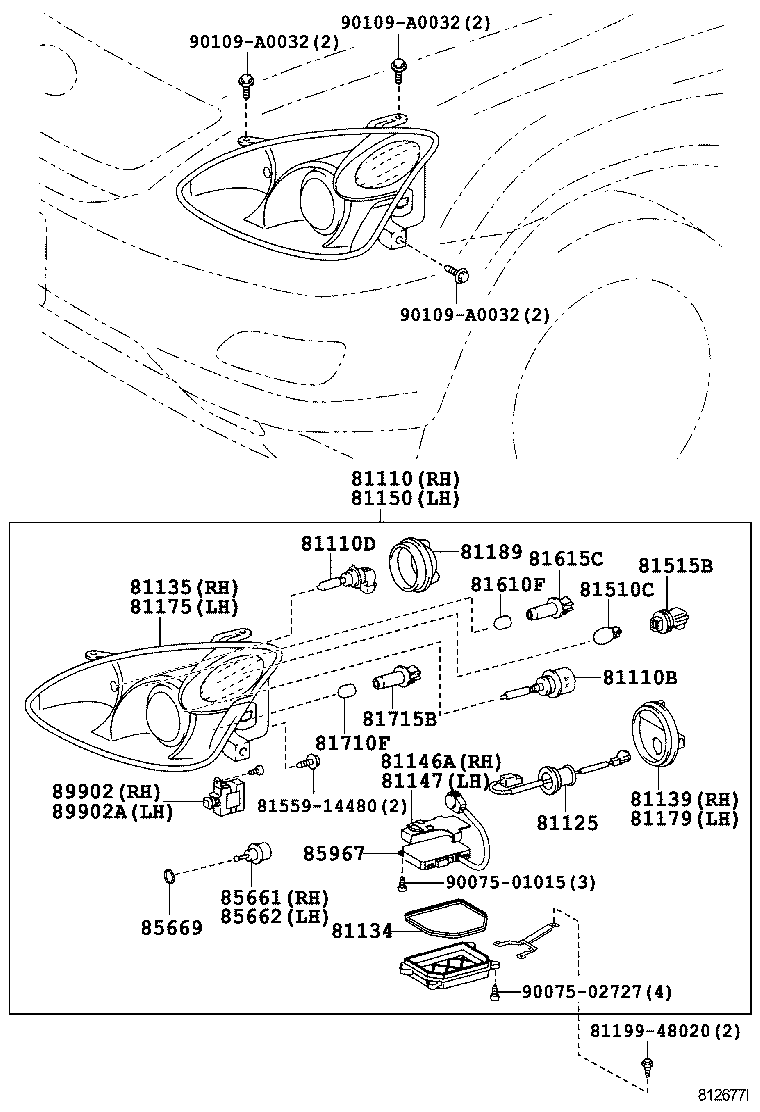  RX330 350 NAP |  HEADLAMP