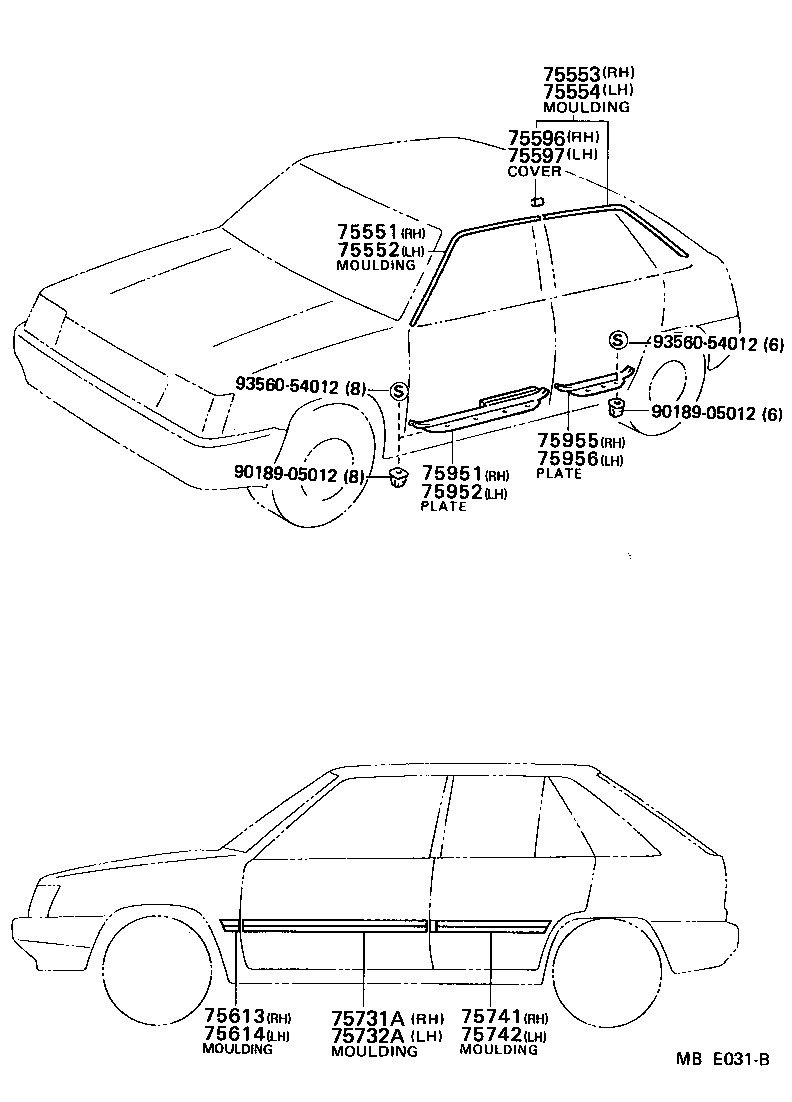  TERCEL |  SIDE MOULDING