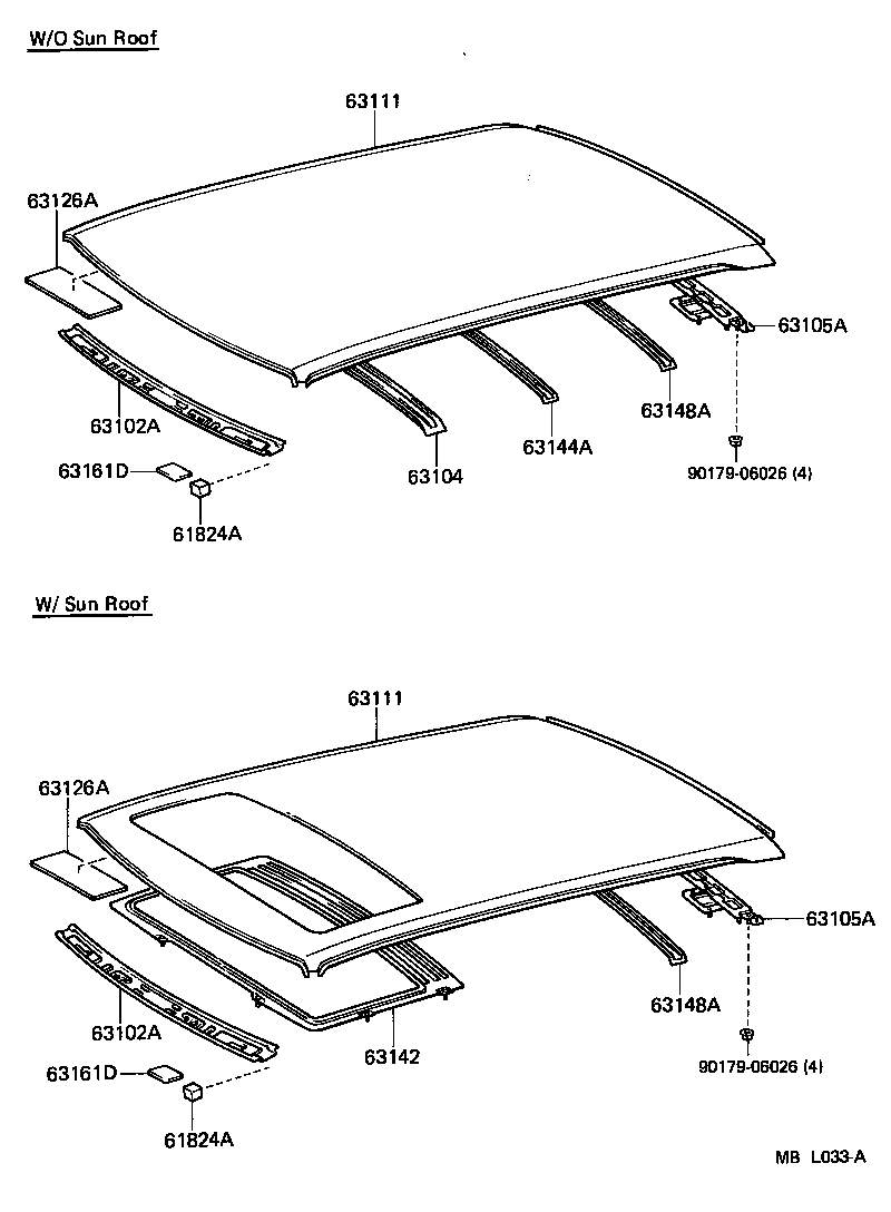  CAMRY |  ROOF PANEL BACK WINDOW GLASS