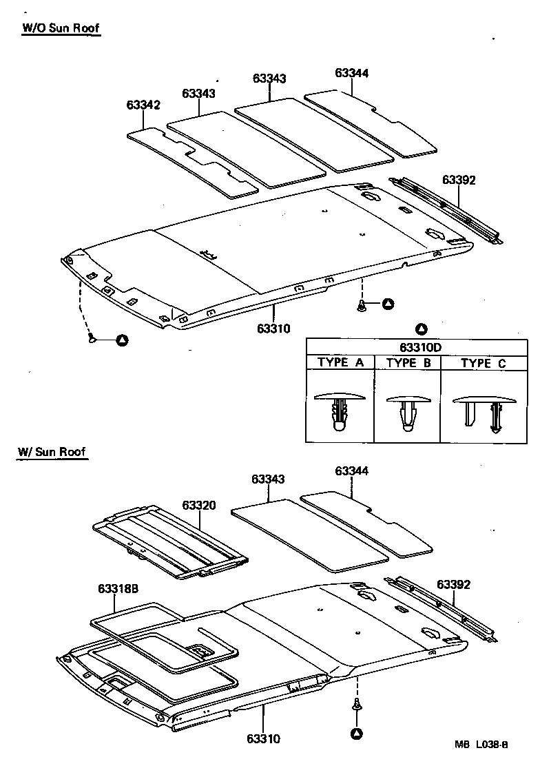  CAMRY |  ROOF HEADLINING SILENCER PAD