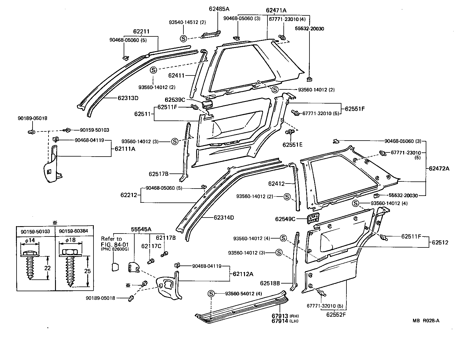  TERCEL |  INSIDE TRIM BOARD DOOR OPENING TRIM MOULDING