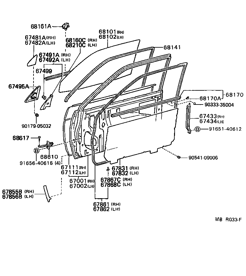  TERCEL |  FRONT DOOR PANEL GLASS