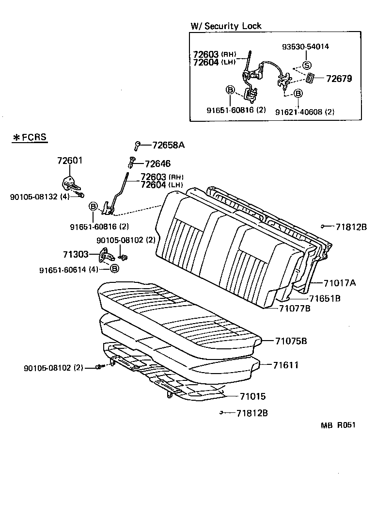  TERCEL |  REAR SEAT SEAT TRACK