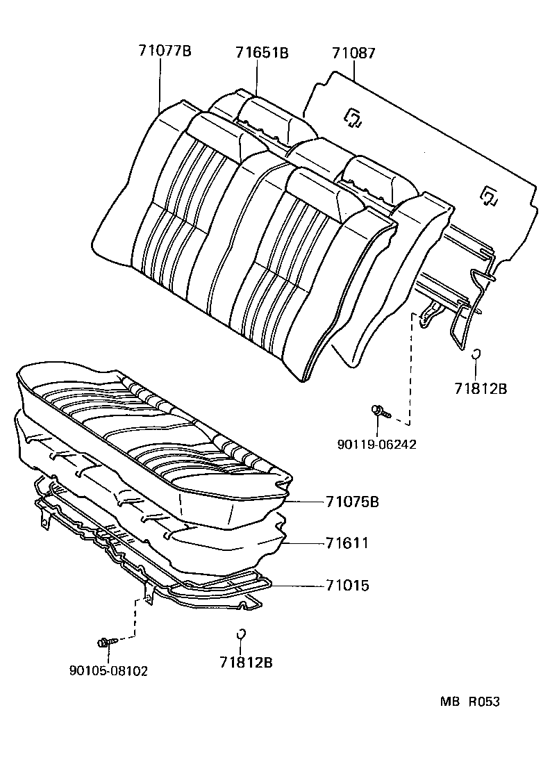  TERCEL |  REAR SEAT SEAT TRACK