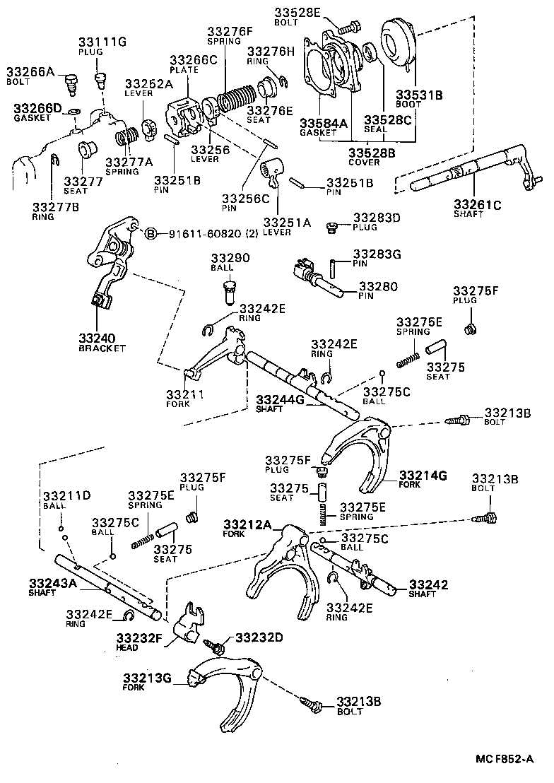  TERCEL |  GEAR SHIFT FORK LEVER SHAFT MTM