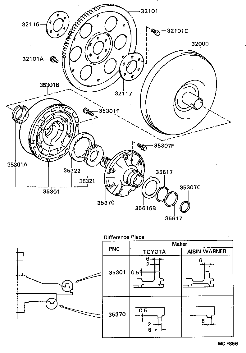  TERCEL |  TORQUE CONVERTER FRONT OIL PUMP CHAIN ATM