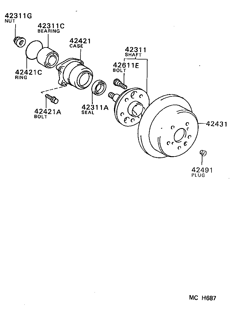  ES250 |  REAR AXLE SHAFT HUB