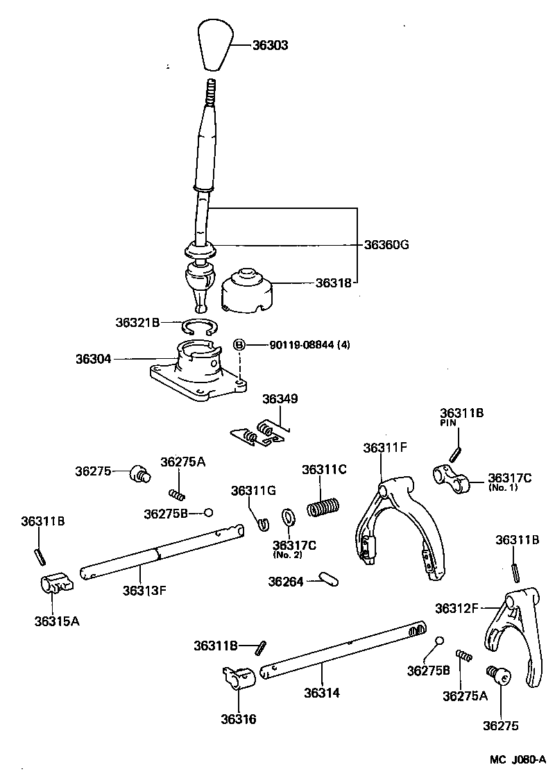  4 RUNNER TRUCK |  TRANSFER LEVER SHIFT ROD