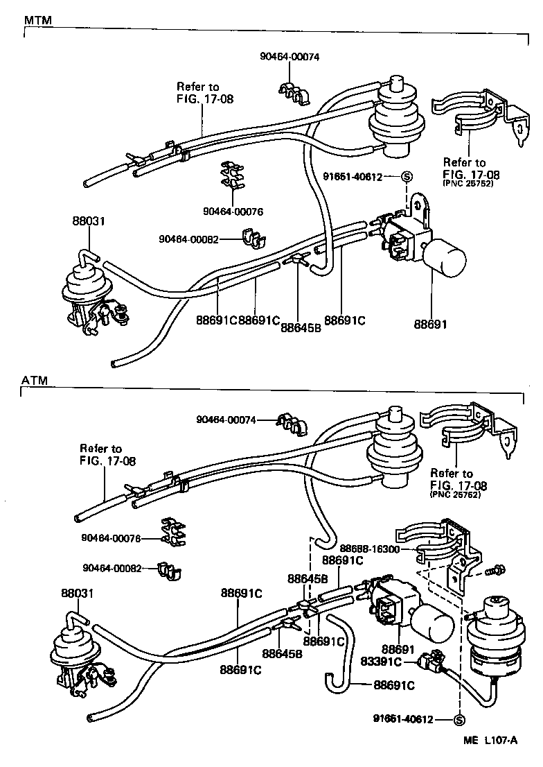  TERCEL |  HEATING AIR CONDITIONING VACUUM PIPING