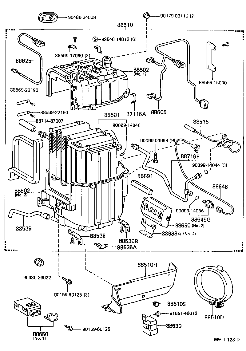  TERCEL |  HEATING AIR CONDITIONING COOLER UNIT