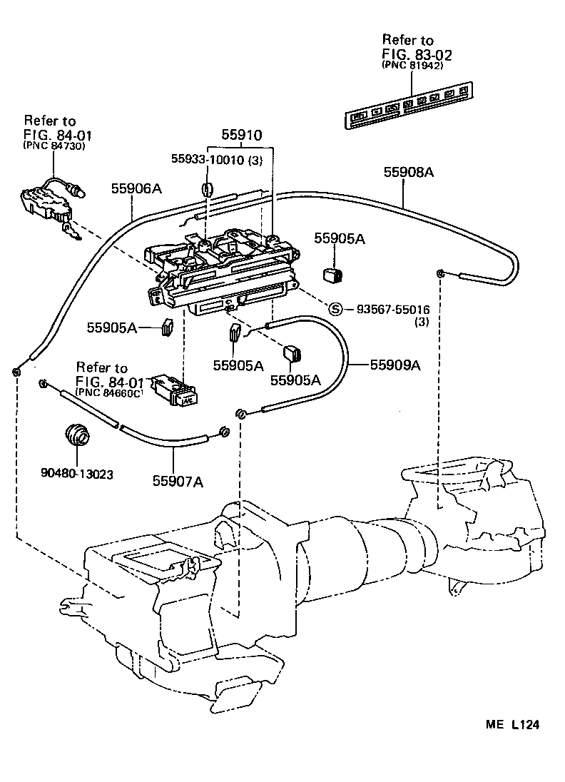  TERCEL |  HEATING AIR CONDITIONING CONTROL AIR DUCT