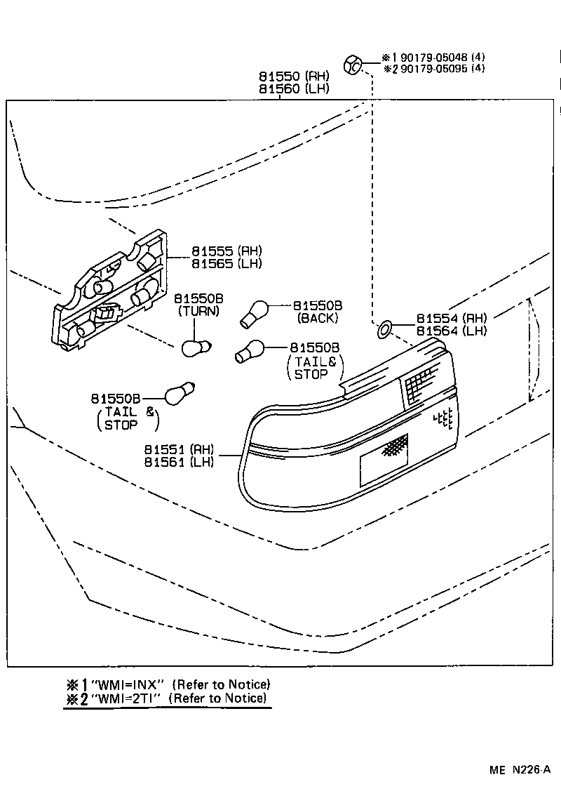  COROLLA NAP SED |  REAR COMBINATION LAMP