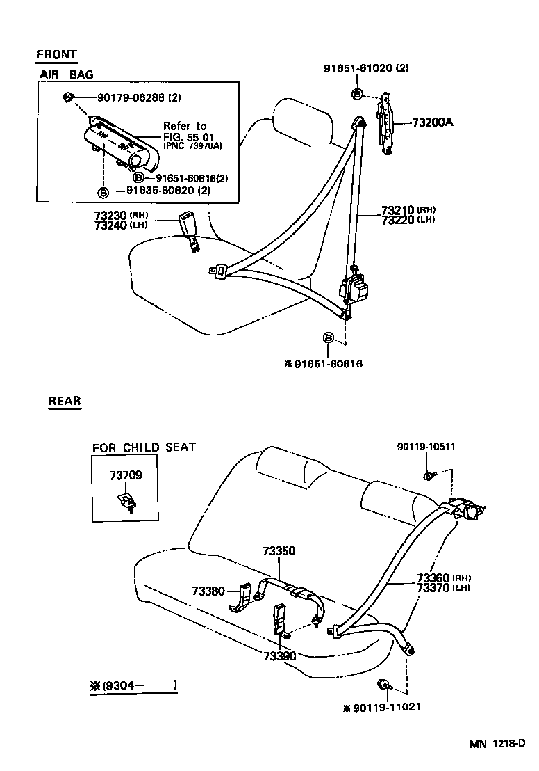  ES300 |  SEAT BELT CHILD RESTRAINT SEAT