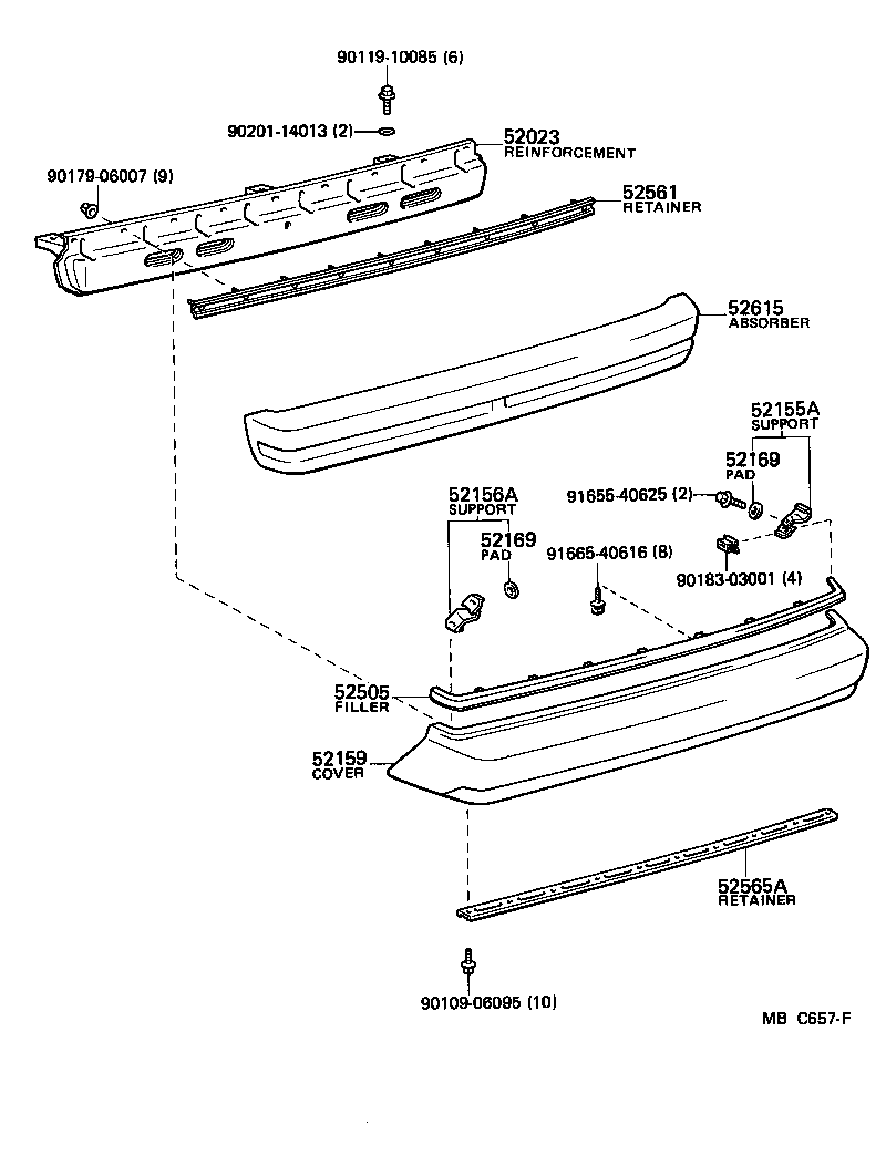  CELICA |  REAR BUMPER BUMPER STAY