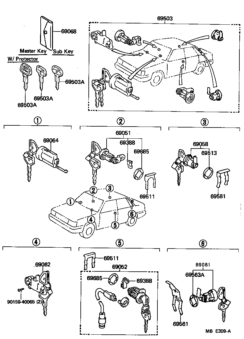  CAMRY |  LOCK CYLINDER SET