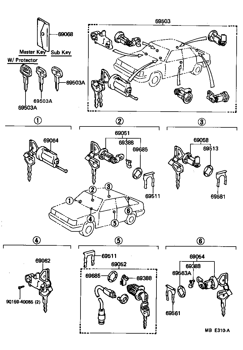  CAMRY |  LOCK CYLINDER SET