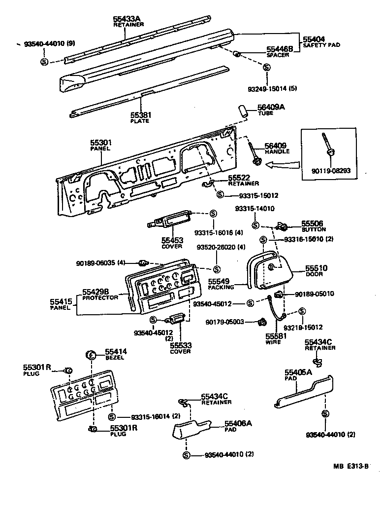  LAND CRUISER 40 |  INSTRUMENT PANEL GLOVE COMPARTMENT