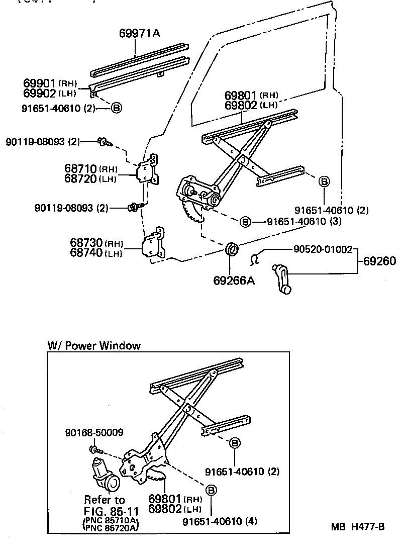  LAND CRUISER 70 |  FRONT DOOR WINDOW REGULATOR HINGE