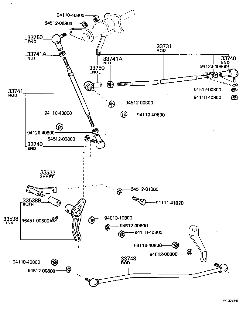  LAND CRUISER 40 55 |  CONTROL SHAFT CROSSSHAFT