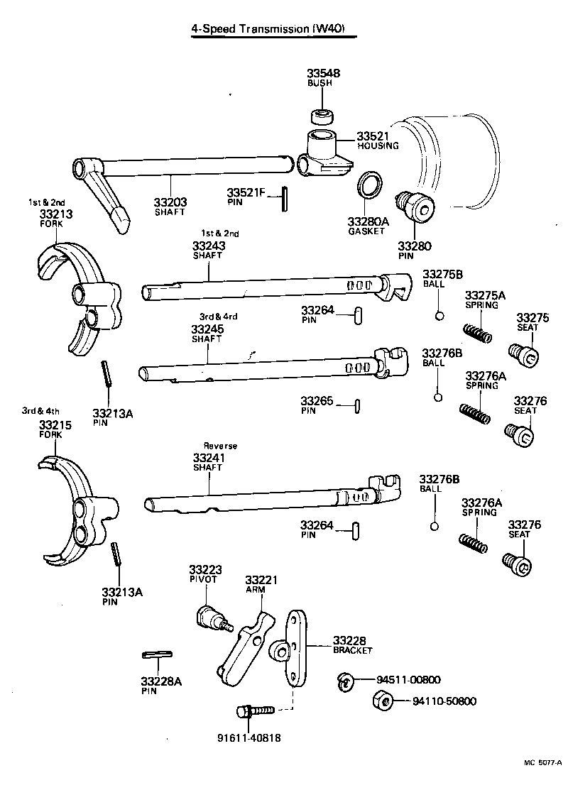  CELICA |  GEAR SHIFT FORK LEVER SHAFT MTM