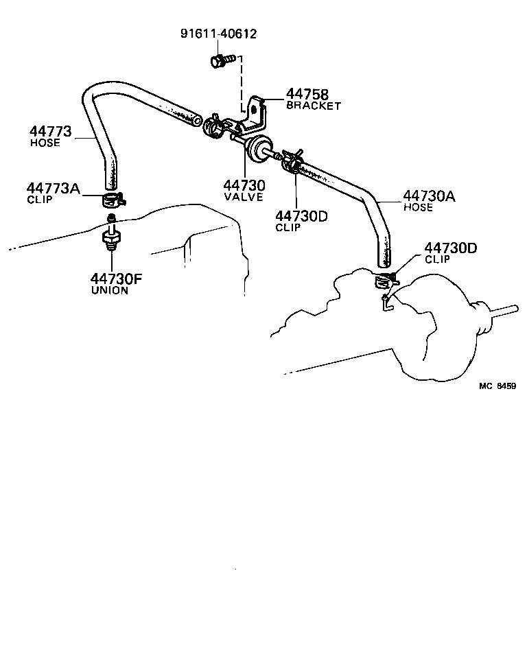  TERCEL |  BRAKE BOOSTER VACUUM TUBE