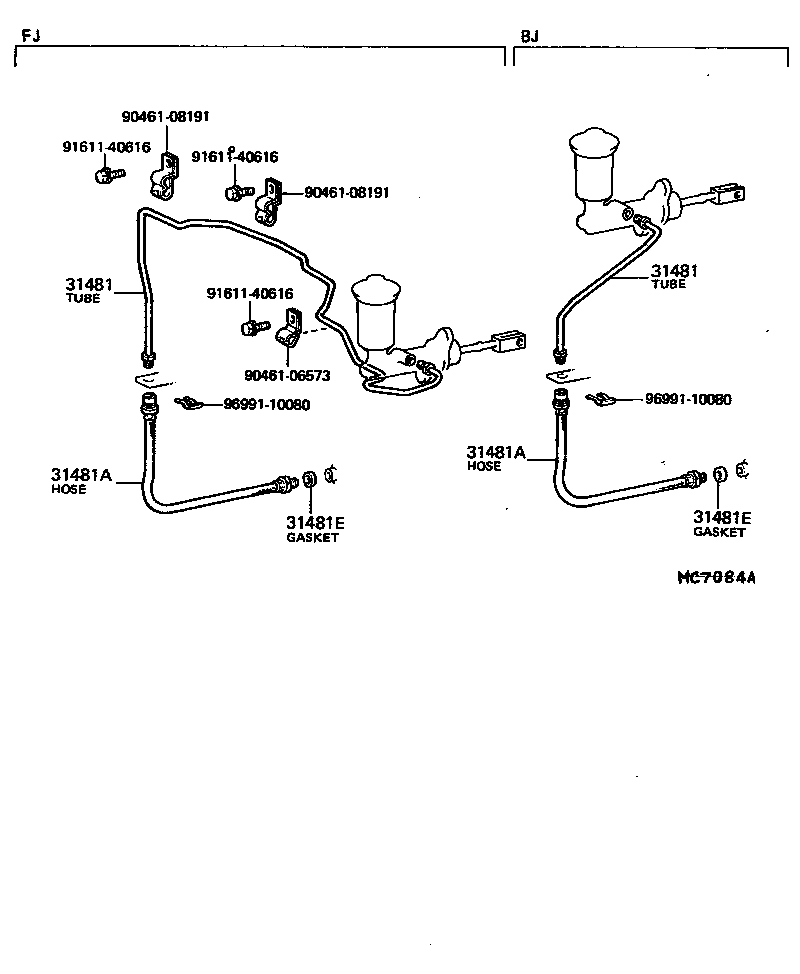  LAND CRUISER 40 |  CLUTCH PEDAL FLEXIBLE HOSE