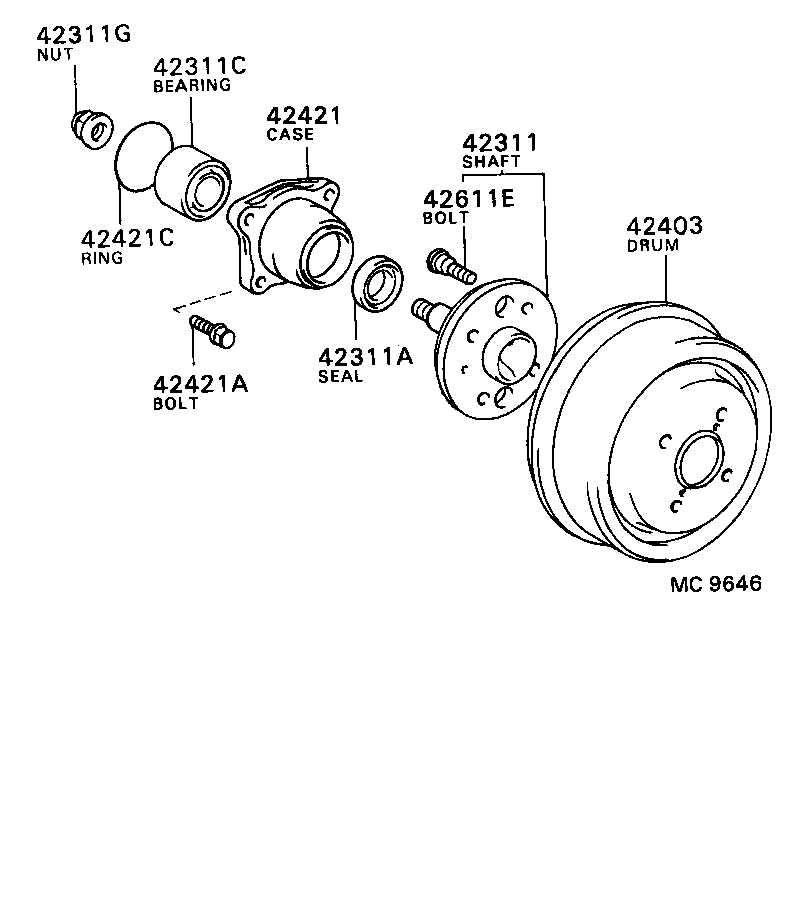  COROLLA SED LB |  REAR AXLE SHAFT HUB