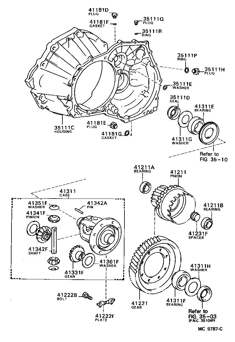  COROLLA SED LB |  FRONT AXLE HOUSING DIFFERENTIAL